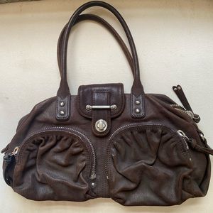 Botkier Brown Distressed Leather Satchel Bag